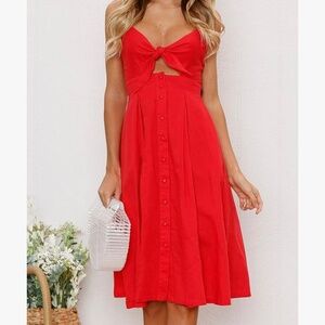 Pink Front Tie Dress